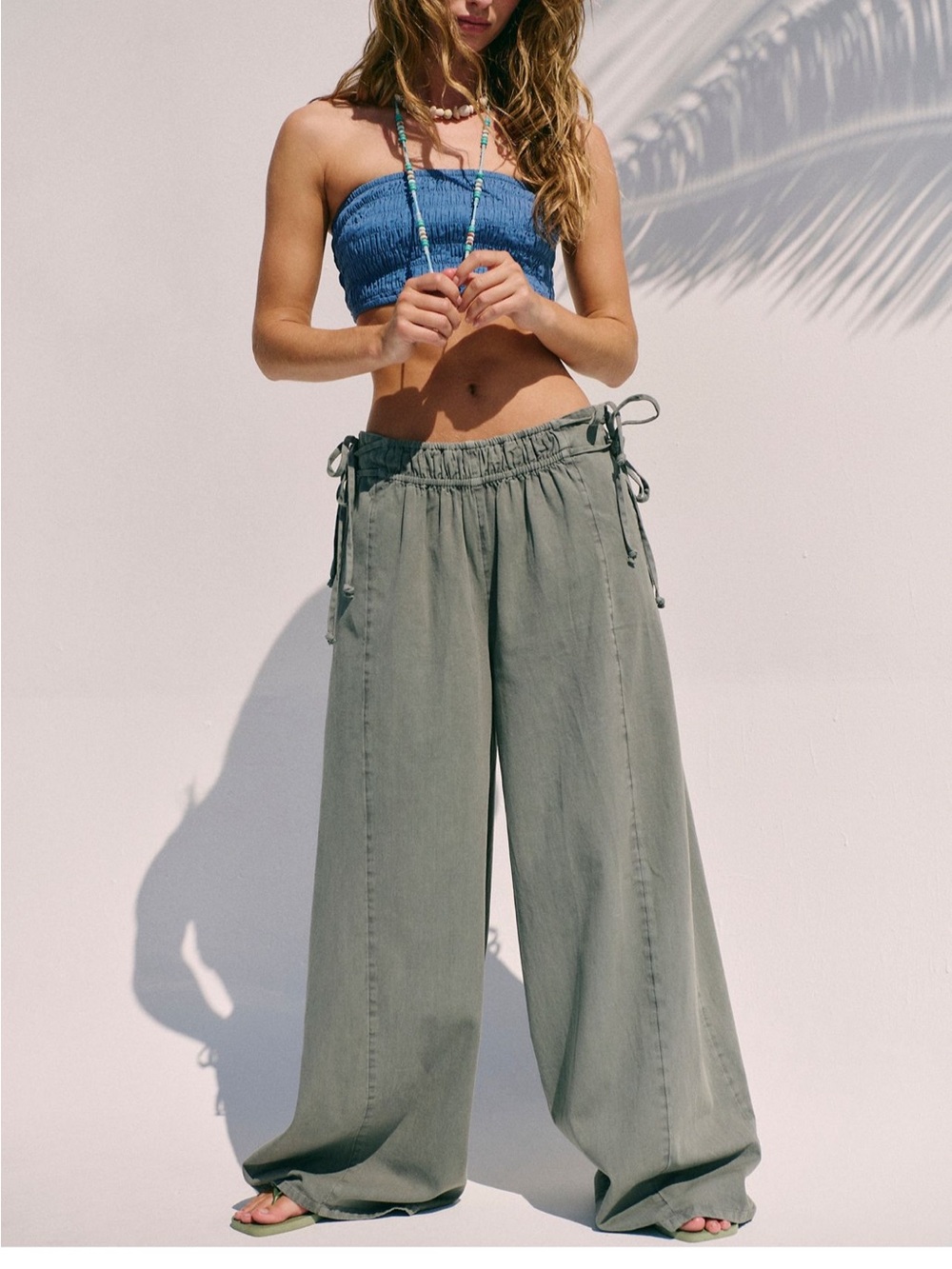 Free People Sun Dazed Pants in Sage Green